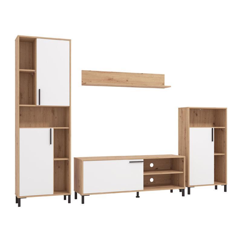 Κέντρο Ψυχαγωγίας - Σύνθεση Cantal Artisan Oak - Λευκή Λάκα 279x38x192 εκ. Κέντρο Ψυχαγωγίας - Σύνθεση Cantal Artisan Oak - Λευκή Λάκα 279x38x192 εκ.