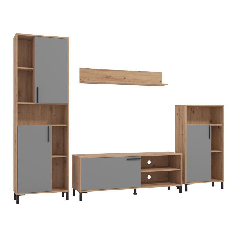 Κέντρο Ψυχαγωγίας - Σύνθεση Cantal Artisan Oak - Γκρί Γραφίτης 279x38x192,5 εκ. Κέντρο Ψυχαγωγίας - Σύνθεση Cantal Artisan Oak - Γκρί Γραφίτης 279x38x192,5 εκ.