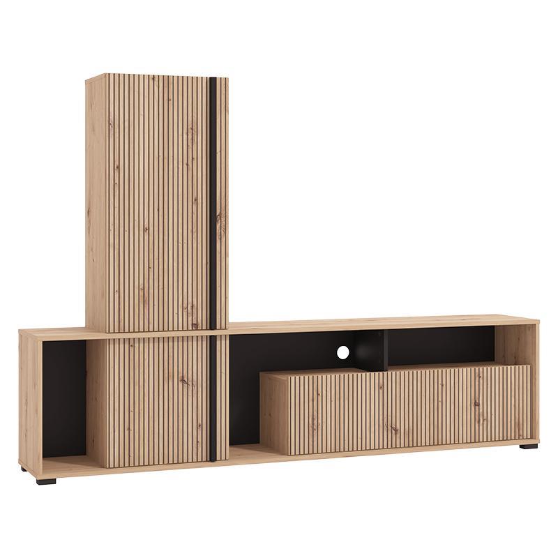 Κέντρο Ψυχαγωγίας - Σύνθεση Chania Artisan Oak - Artisan Oak με Μαύρες Γραμμές - Μαύρο 196x33x140 εκ. Κέντρο Ψυχαγωγίας - Σύνθεση Chania Artisan Oak - Artisan Oak με Μαύρες Γραμμές - Μαύρο 196x33x140 εκ.