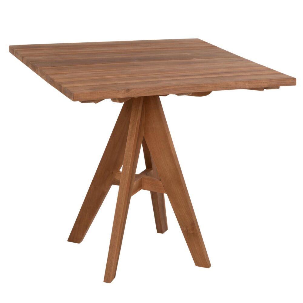 Τραπέζι LEO C9622.11 Τετράγωνο απο Μασίφ Ξύλο TEAK Φυσικό 80x80x75Y εκ.
