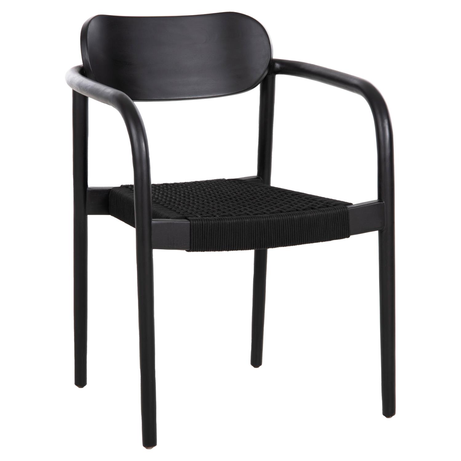 Πολυθρόνα OSLO Μαύρο Ξύλο Teak και Μαύρο Σχοινί 55x54x80Yεκ. Πολυθρόνα OSLO Μαύρο Ξύλο Teak και Μαύρο Σχοινί 55x54x80Yεκ.