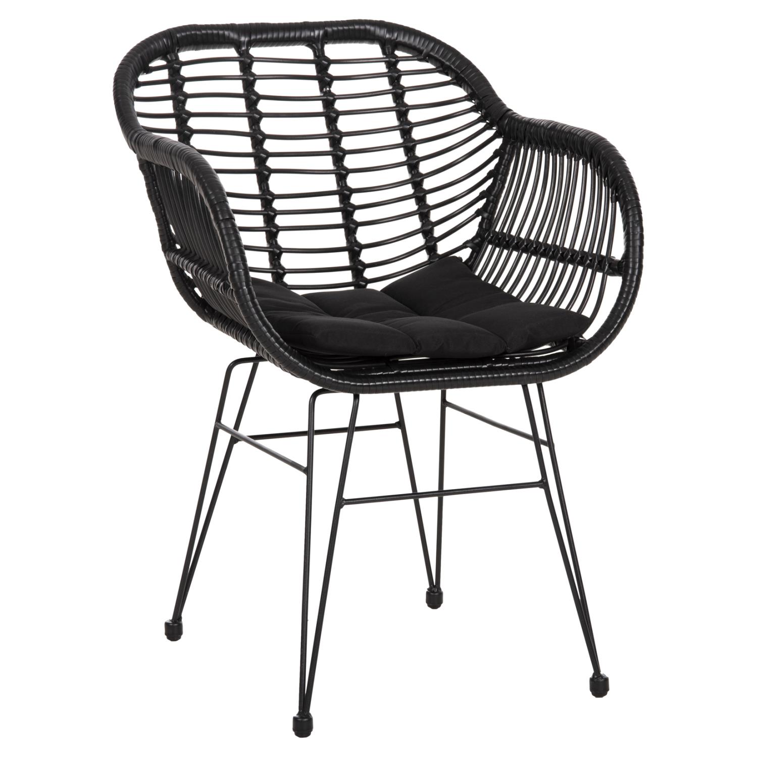 Καρέκλα Πολυθρόνα ALLEGRA C5450.32 Μεταλλική με Μαύρο Wicker & Μαξιλάρι 58x59x82Υεκ. Καρέκλα Πολυθρόνα ALLEGRA C5450.32 Μεταλλική με Μαύρο Wicker & Μαξιλάρι 58x59x82Υεκ.