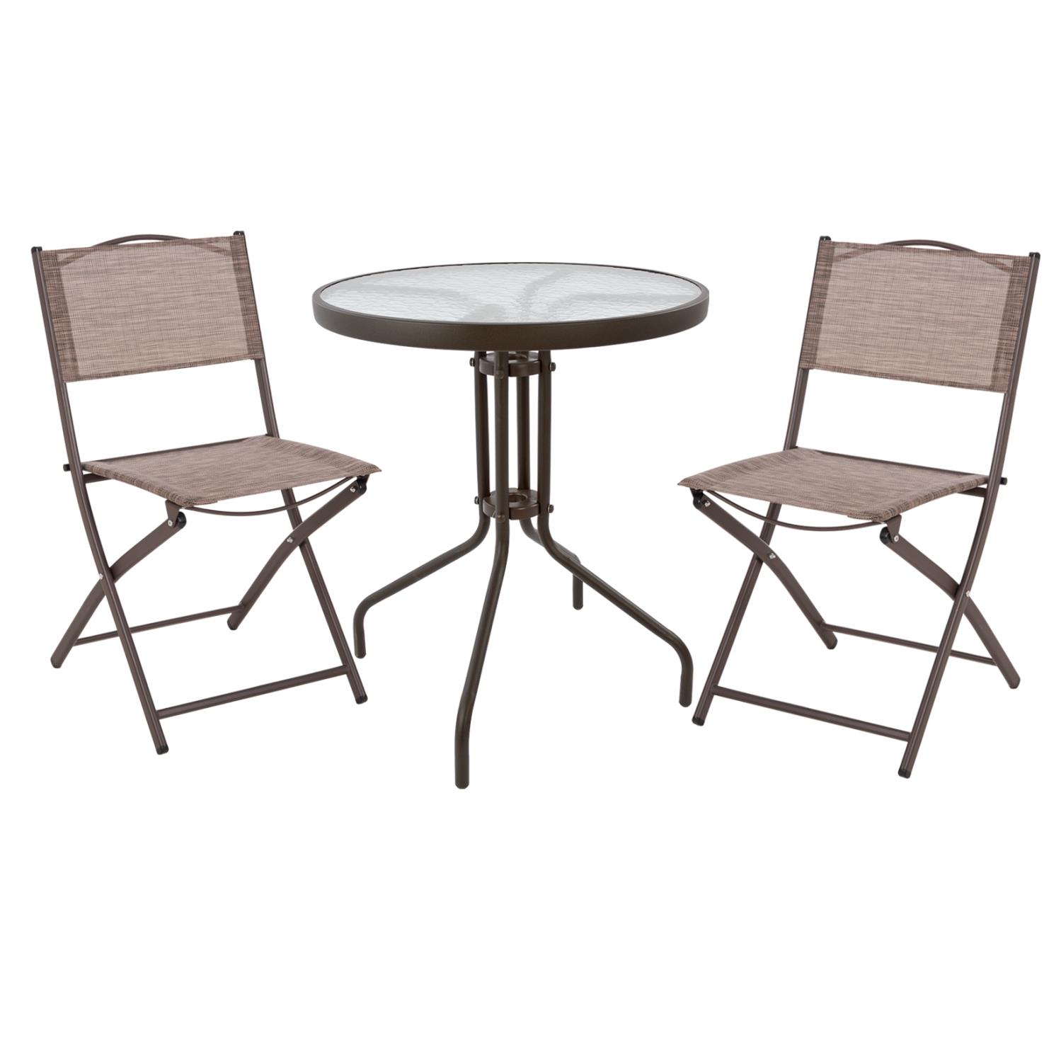 Σετ Κήπου Τραπεζαρία LIMA 3 τεμ Καφέ με Τραπέζι 60x60x68 εκ. & 2 Καρέκλες Πτυσσόμενες Σετ Κήπου Τραπεζαρία LIMA 3 τεμ Καφέ με Τραπέζι 60x60x68 εκ. & 2 Καρέκλες Πτυσσόμενες
