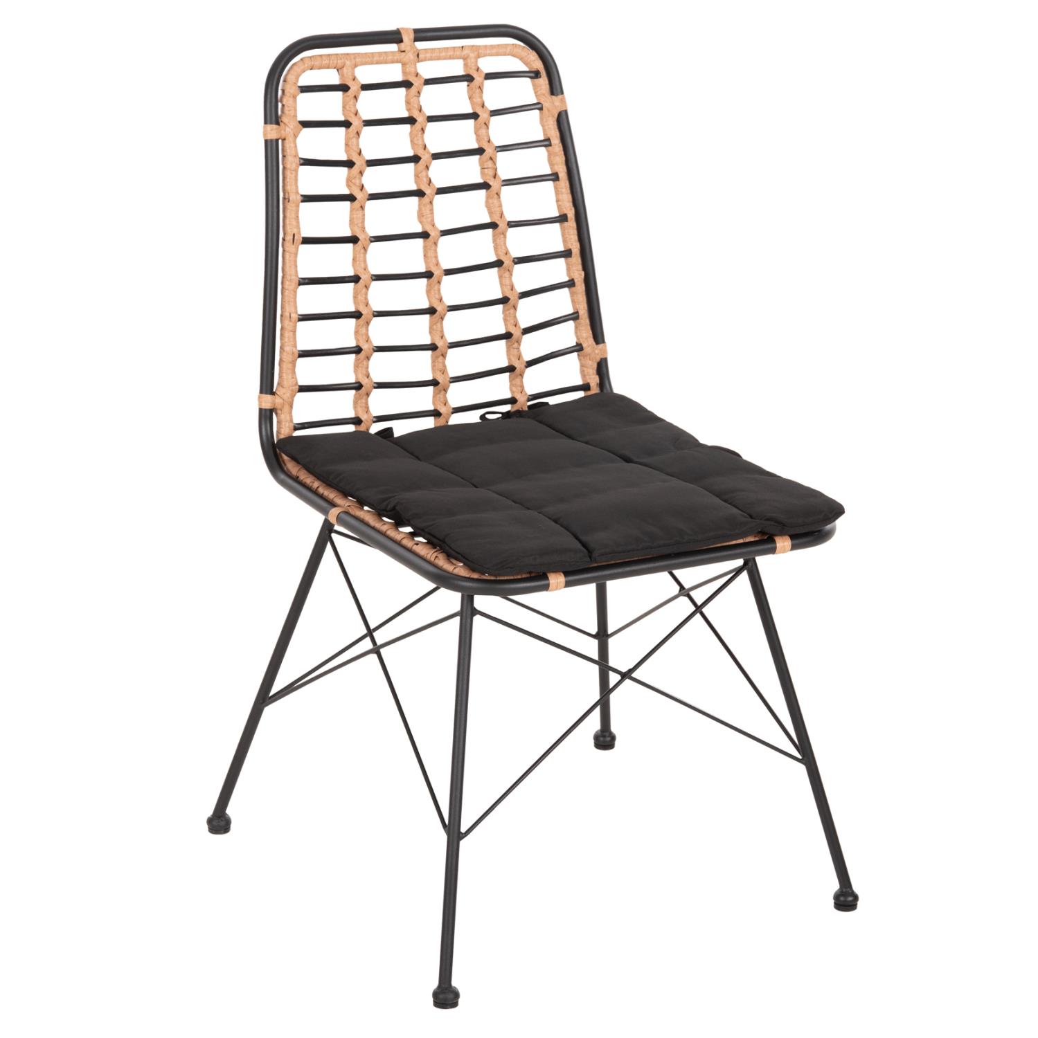 Καρέκλα ALLEGRA C5691.11 Μεταλλική με Wicker Μπεζ - Μαύρο 51x54x84Υεκ. Καρέκλα ALLEGRA C5691.11 Μεταλλική με Wicker Μπεζ - Μαύρο 51x54x84Υεκ.