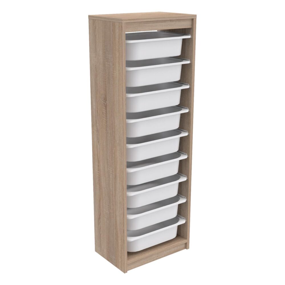 Συρταριέρα Sani Μελαμίνη Sonama - 9 Λευκά Συρτάρια P.E. 45,5x29,6x125Υ