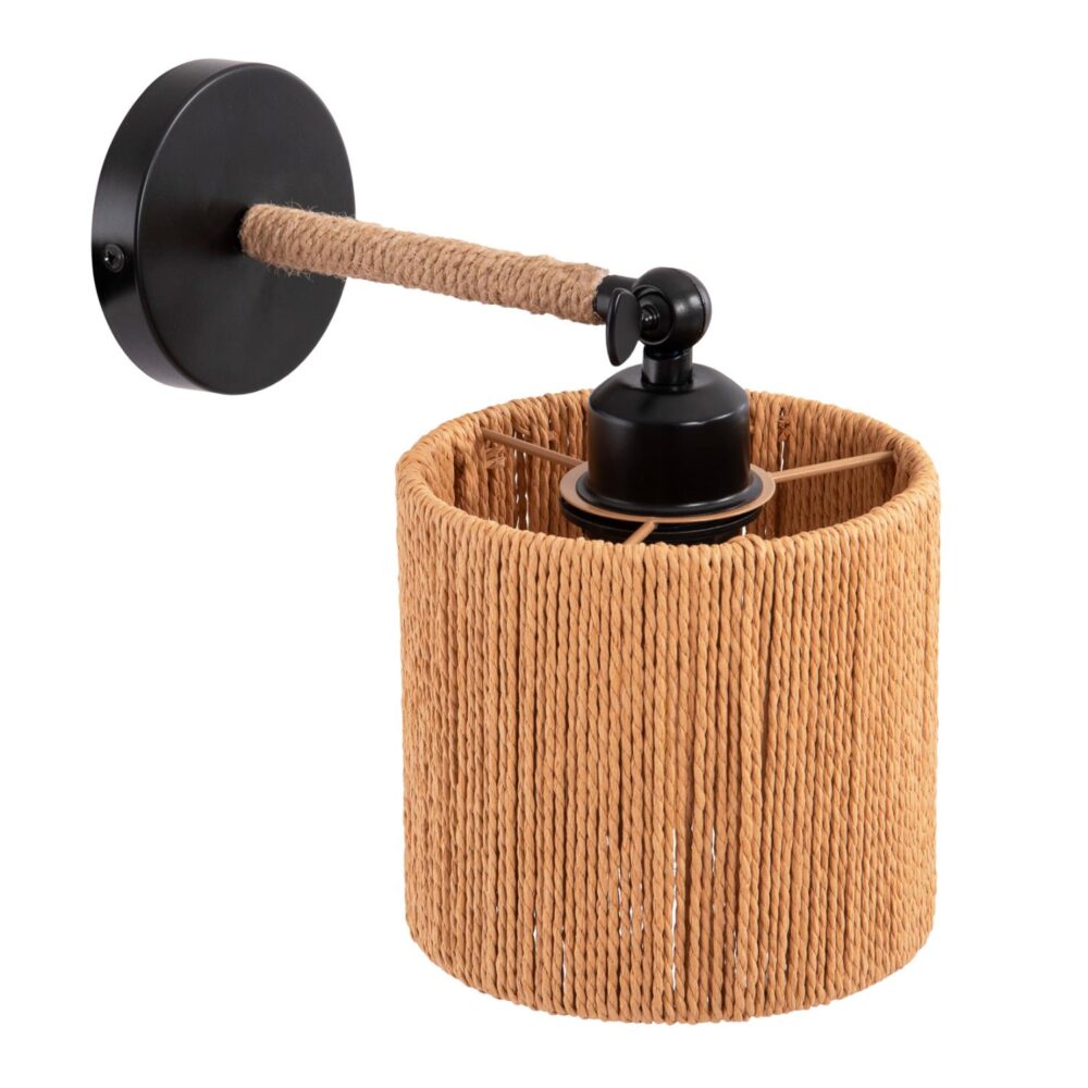 Απλίκα τοίχου LANT με Μεταλλική Βάση και Σχοινί σε Φυσικό 15x15x35-23Υεκ.