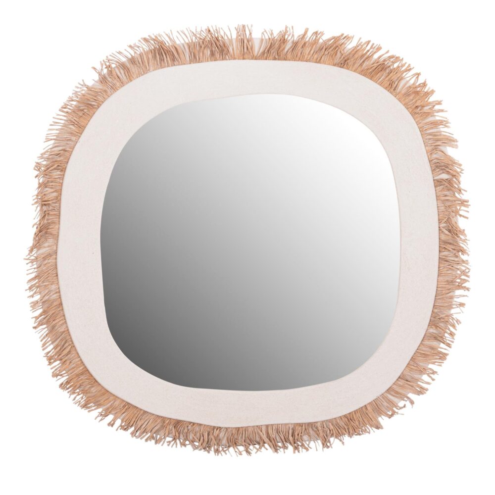 Καθρέπτης Τοίχου SANTORINI Mdf Υπόλευκο - Μπέζ 78x1,8x78Υ εκ.