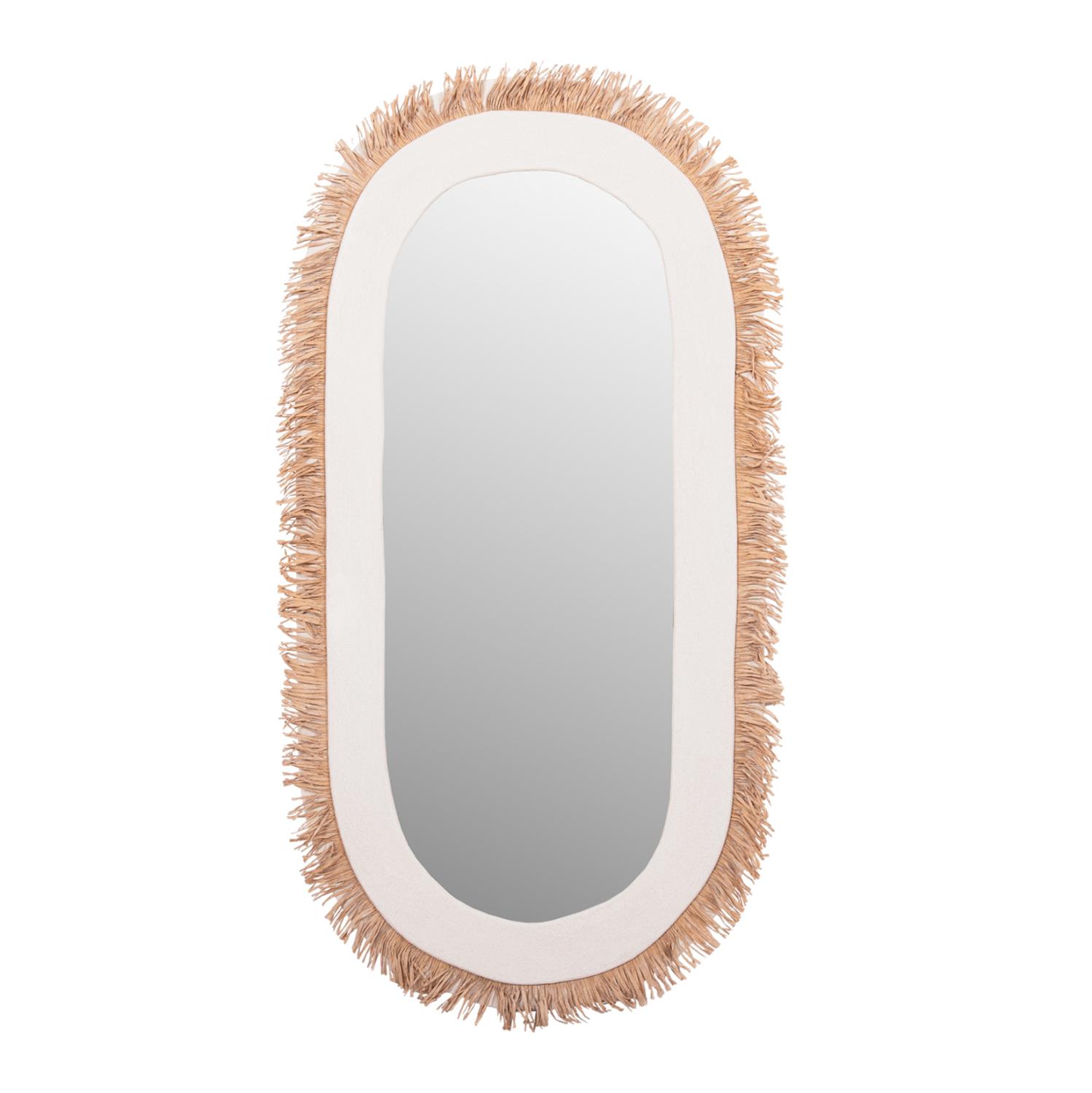 Καθρέπτης Τοίχου SANTORINI Mdf Υπόλευκο - Μπέζ 61x1,8x120Υ εκ.