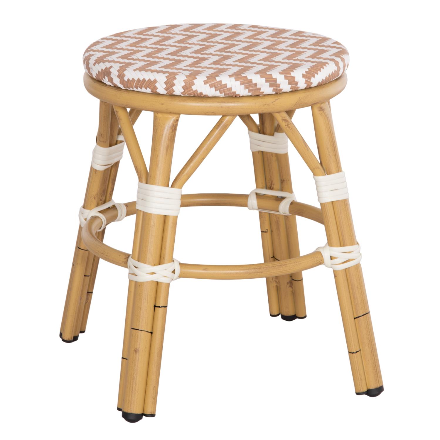 Σκαμπό CHINO C6285.04 Αλουμινίου Bamboo Look με Λευκό - Καφέ Textilene Φ36x46Υ εκ. Σκαμπό CHINO C6285.04 Αλουμινίου Bamboo Look με Λευκό - Καφέ Textilene Φ36x46Υ εκ.