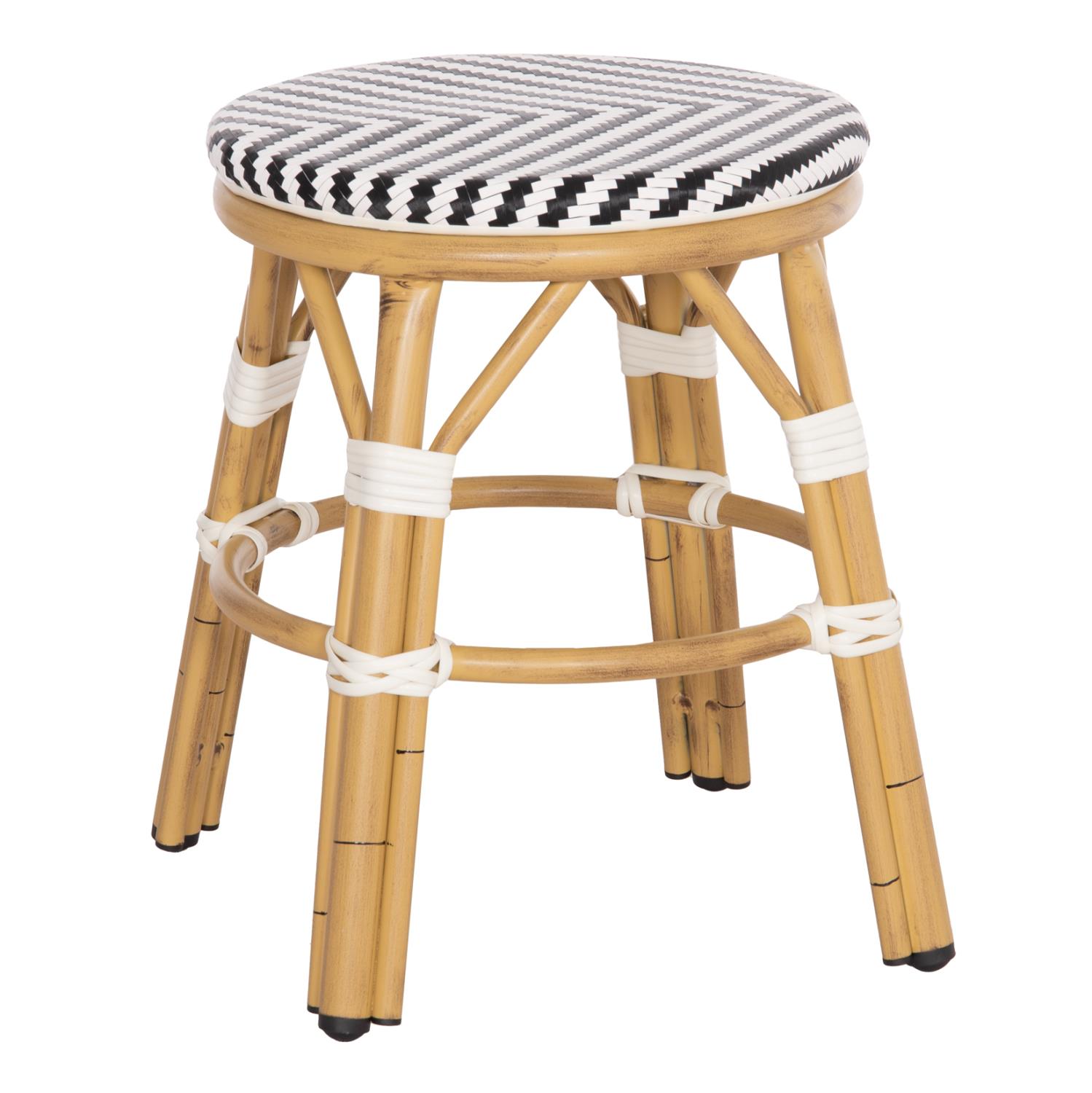 Σκαμπό CHINO C6285.03 Αλουμινίου Bamboo Look με Λευκό - Μαύρο Textilene Φ36x46Υ εκ. Σκαμπό CHINO C6285.03 Αλουμινίου Bamboo Look με Λευκό - Μαύρο Textilene Φ36x46Υ εκ.