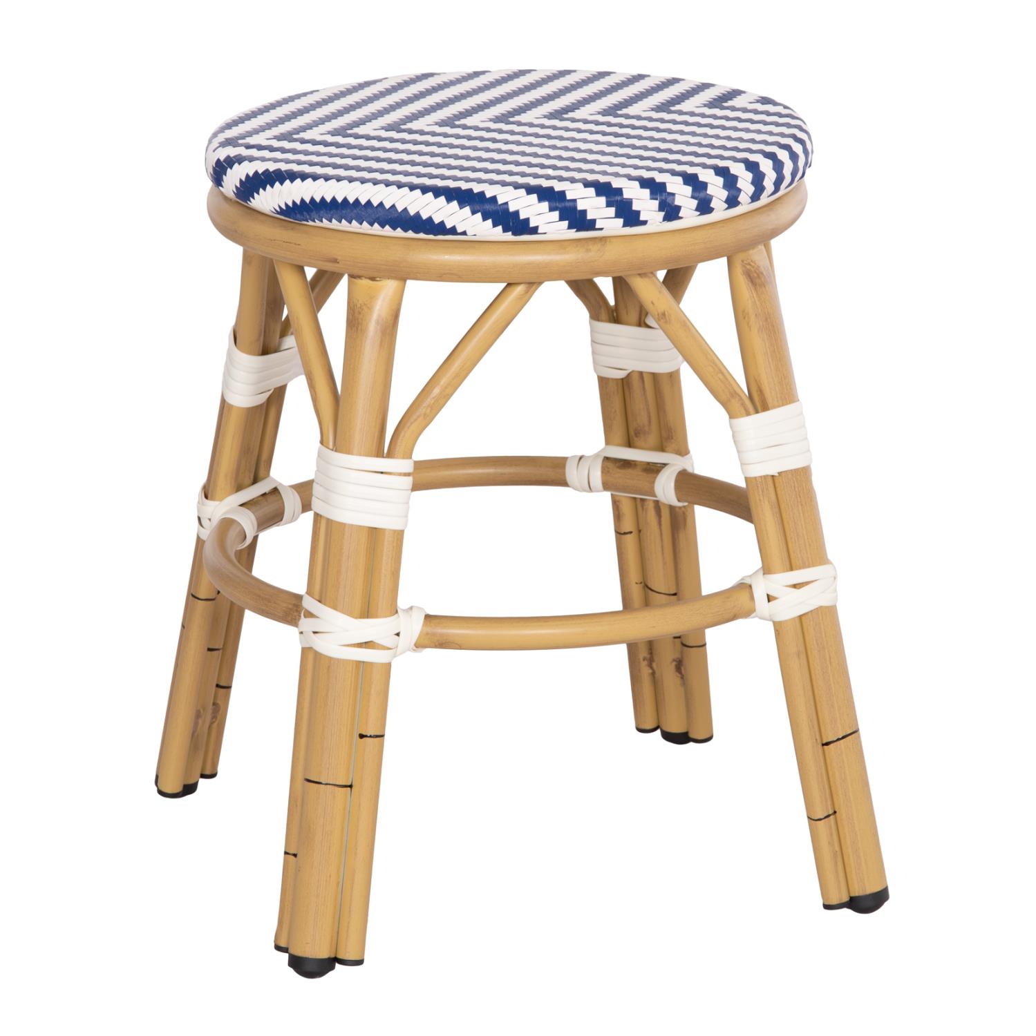 Σκαμπό CHINO C6285.05 Αλουμινίου Bamboo Look με Λευκό - Μπλε Textilene Φ36x46Υ εκ. Σκαμπό CHINO C6285.05 Αλουμινίου Bamboo Look με Λευκό - Μπλε Textilene Φ36x46Υ εκ.