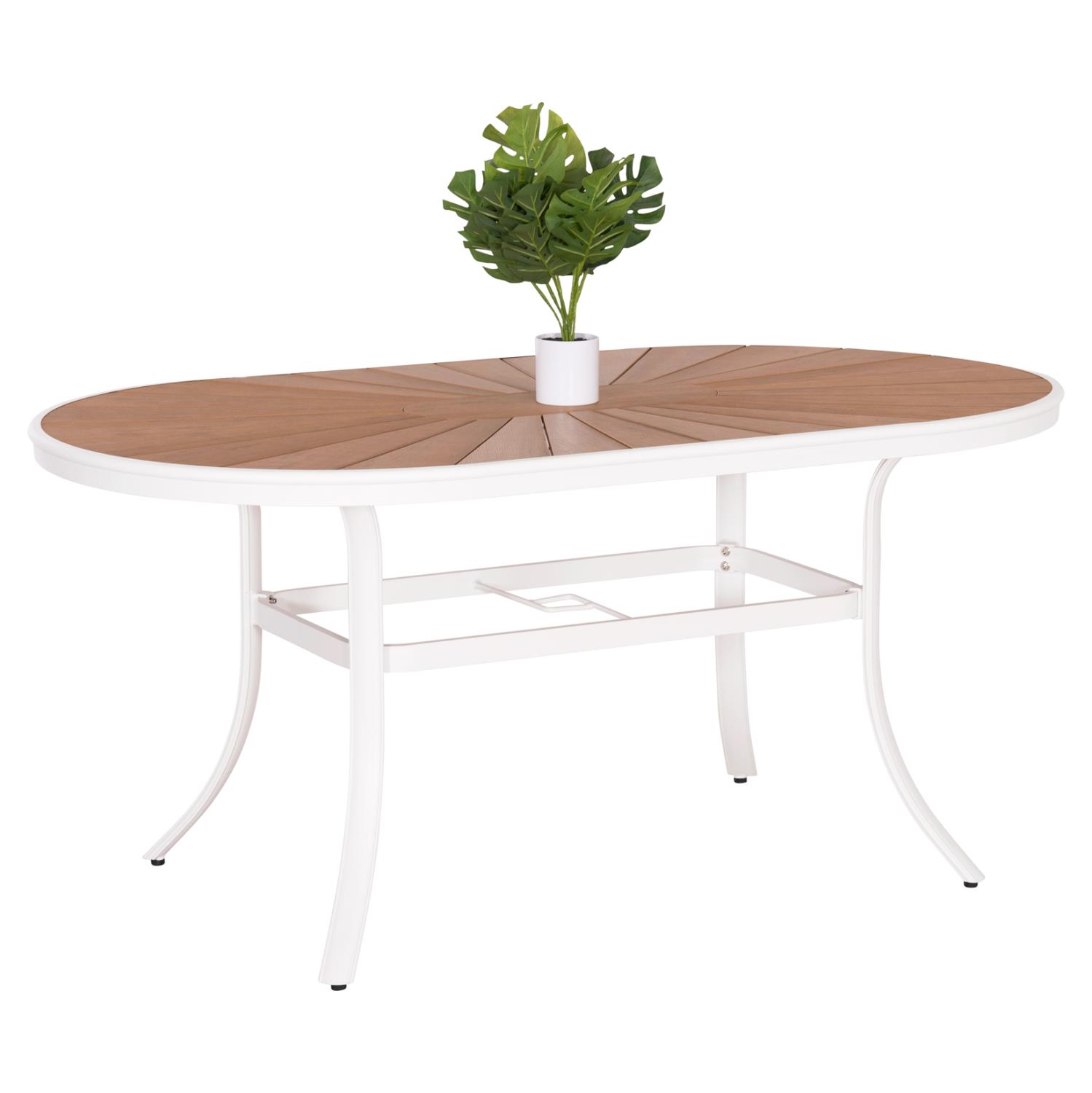 Τραπέζι κήπου TELAMO Οβάλ Αλουμίνιο Λευκό με Polywood 160X90Χ73,5Υ εκ. Τραπέζι κήπου TELAMO Οβάλ Αλουμίνιο Λευκό με Polywood 160X90Χ73,5Υ εκ.