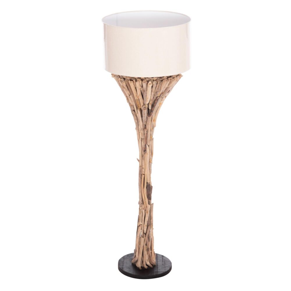 Διακοσμητικό Φωτιστικό Δαπέδου ALTAR C4433 Driftwood Φυσικό - PVC Λευκό Φ45x142Υ εκ.
