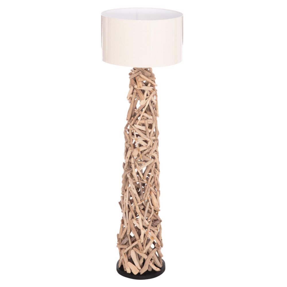 Διακοσμητικό Φωτιστικό Δαπέδου ALTAR C4429 Driftwood Φυσικό - PVC Λευκό Φ45x153Υ εκ.