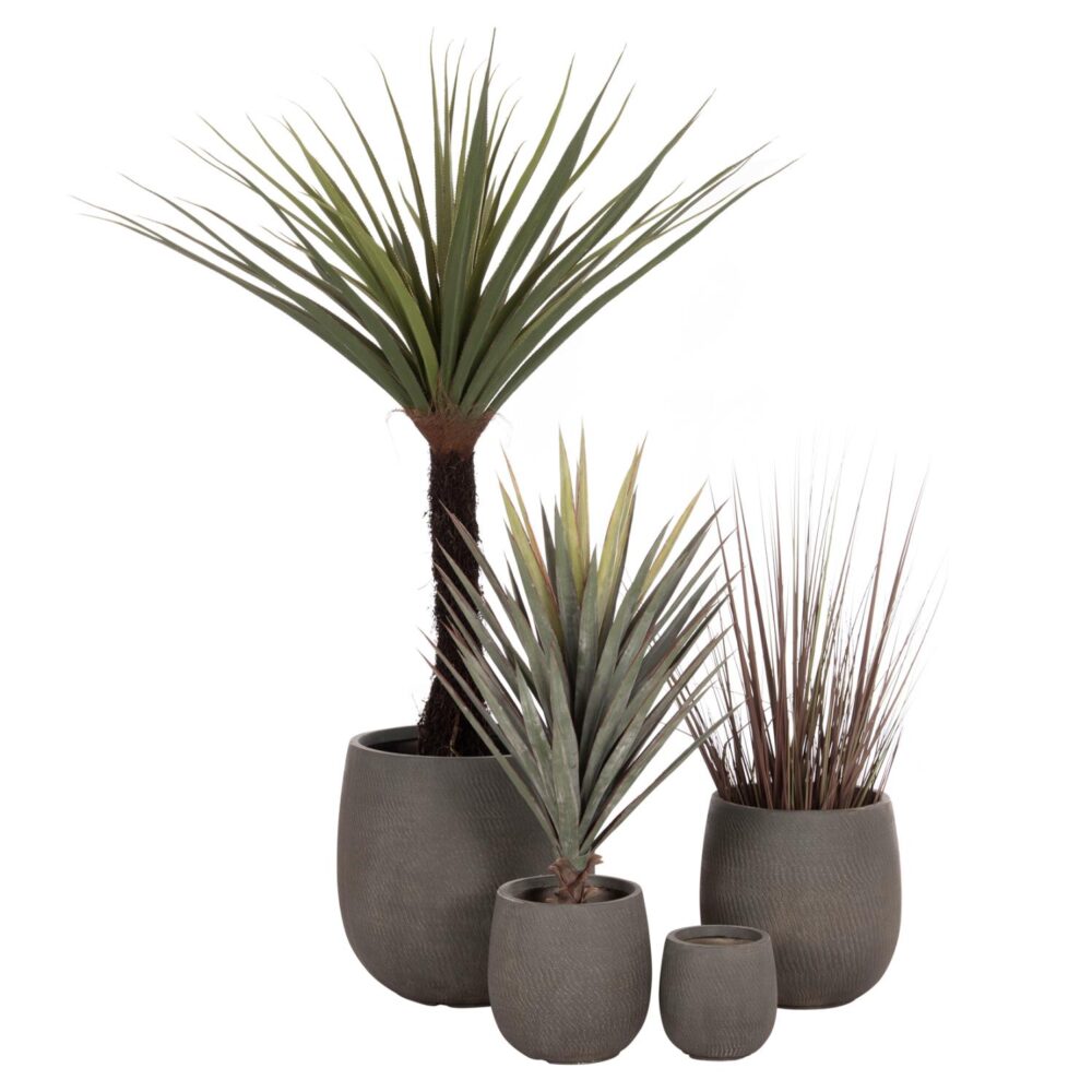 Σετ 4τεμ. Γλάστρες Στρόγγυλες GARDENER C4726 Fiberclay - Γκριζοπράσινο Φ52x55Υ εκ.