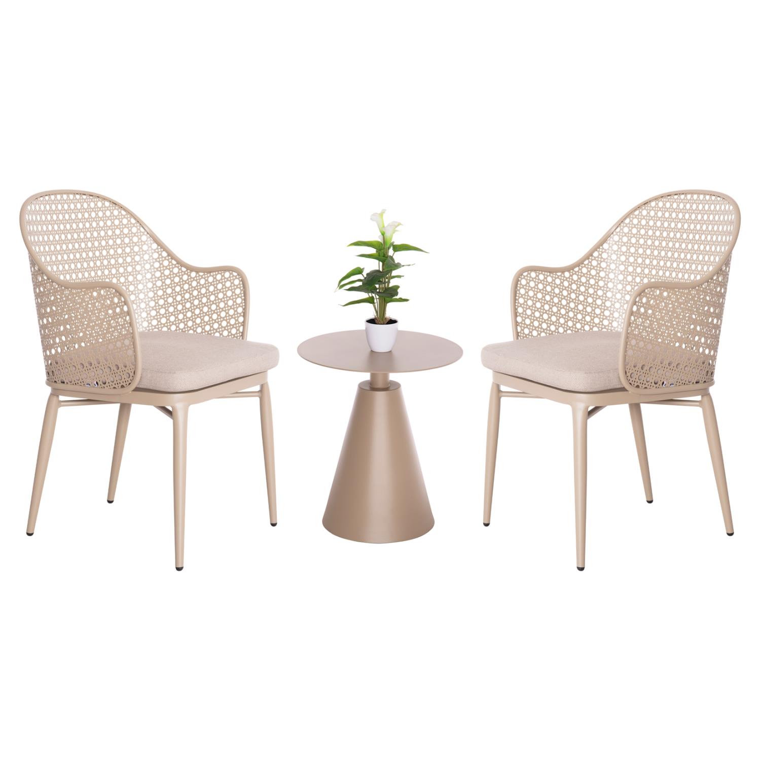 Σετ Κήπου Σαλόνι OREGO 3τεμ. C21106.03 Αλουμίνιο σε Καπουτσίνο