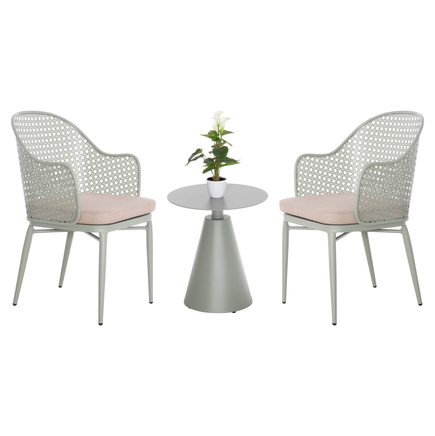 Σετ Κήπου Σαλόνι OREGO 3 τεμ. C21106.06 Αλουμίνιο σε Φυστικί χρώμα