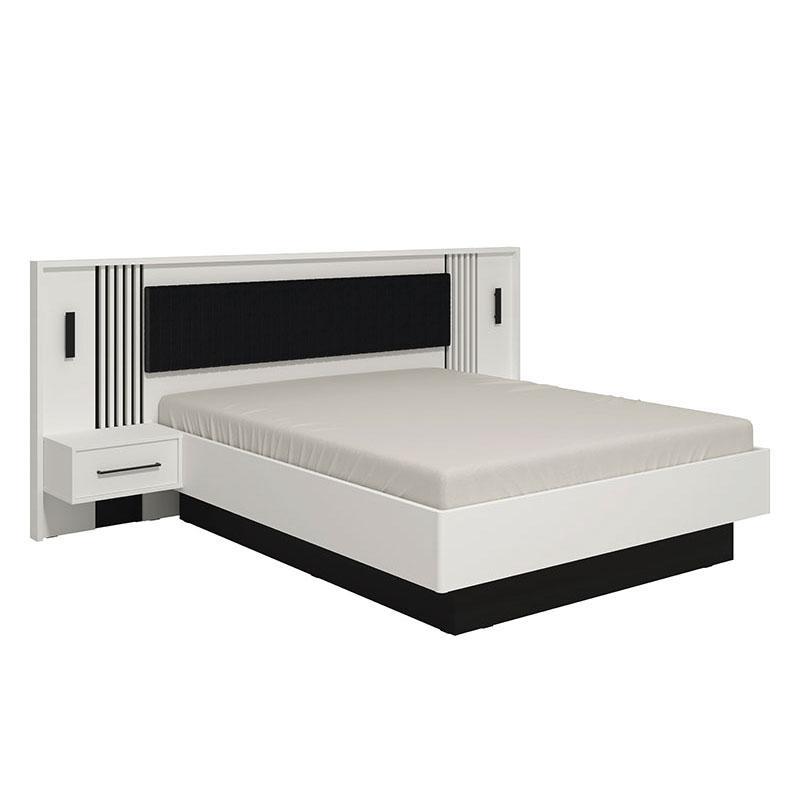 Κρεβάτι ASCALON 180 PLUS Υπέρδιπλο με 2 Κομοδίνα Λευκό - Μαύρο 180x200εκ. Κρεβάτι ASCALON 180 PLUS Υπέρδιπλο με 2 Κομοδίνα Λευκό - Μαύρο 180x200εκ.