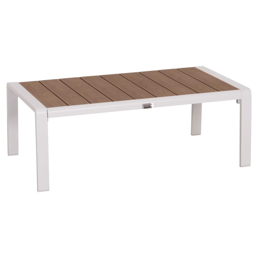 Τραπεζάκι Ξαπλώστρας BENTRY Αλουμίνιο Λευκό - Polywood 100x56x35Υ εκ.