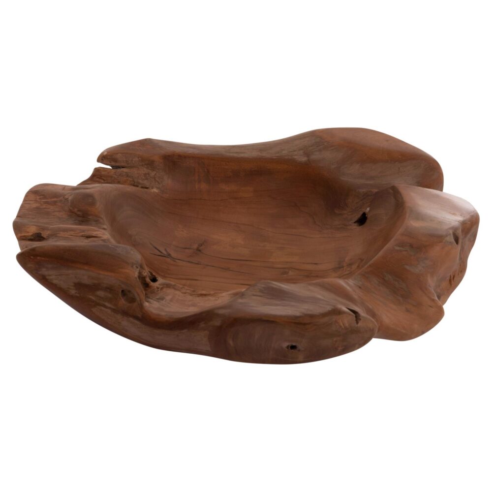 Επιτραπέζιο Διακοσμητικό Μπόλ NOKI C18296 Ξύλο Teak Φυσικό 50x46x10Y εκ.