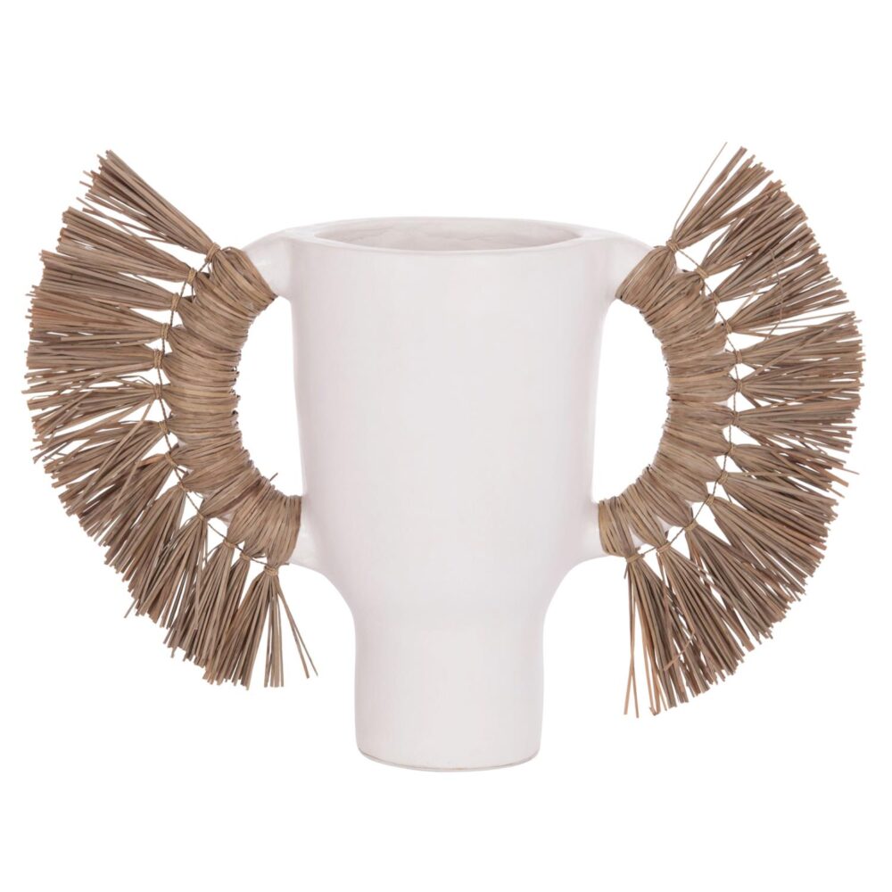 Επιτραπέζιο Διακοσμητικό Βάζο ALICA C4668.02L Λευκή Τερακότα & Grass 64x22x38Υεκ. Επιτραπέζιο Διακοσμητικό Βάζο ALICA C4668.02L Λευκή Τερακότα & Grass 64x22x38Υεκ.