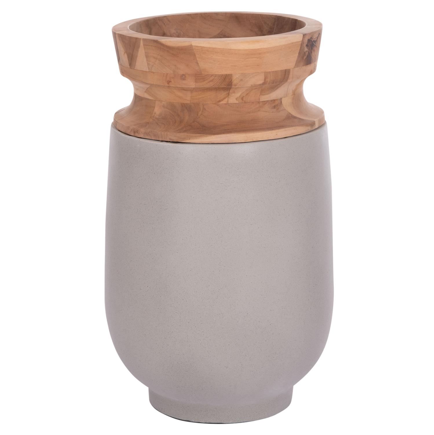 Διακοσμητικό Βάζο Δαπέδου LINTER C4662.03S Fiber Cement Γκρί - Ξύλο Teak Φ34x60Υεκ. Διακοσμητικό Βάζο Δαπέδου LINTER C4662.03S Fiber Cement Γκρί - Ξύλο Teak Φ34x60Υεκ.