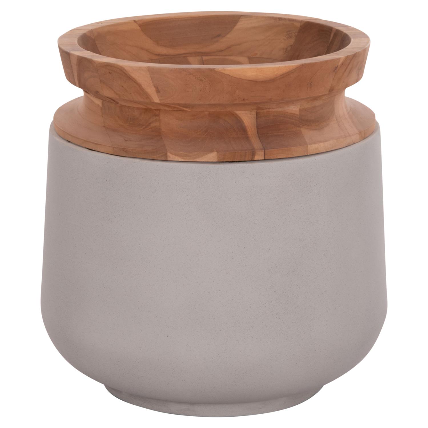 Διακοσμητικό Βάζο Δαπέδου LINTER Fiber Cement Γκρί - Ξύλο Teak Φ41x47Υεκ. Διακοσμητικό Βάζο Δαπέδου LINTER Fiber Cement Γκρί - Ξύλο Teak Φ41x47Υεκ.