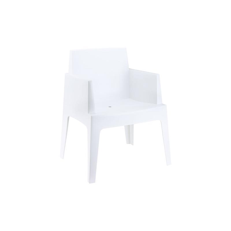 Καρέκλα κήπου Box Πλαστική σε Λευκό 80x58x65 εκ. Καρέκλα κήπου Box Πλαστική σε Λευκό 80x58x65 εκ.