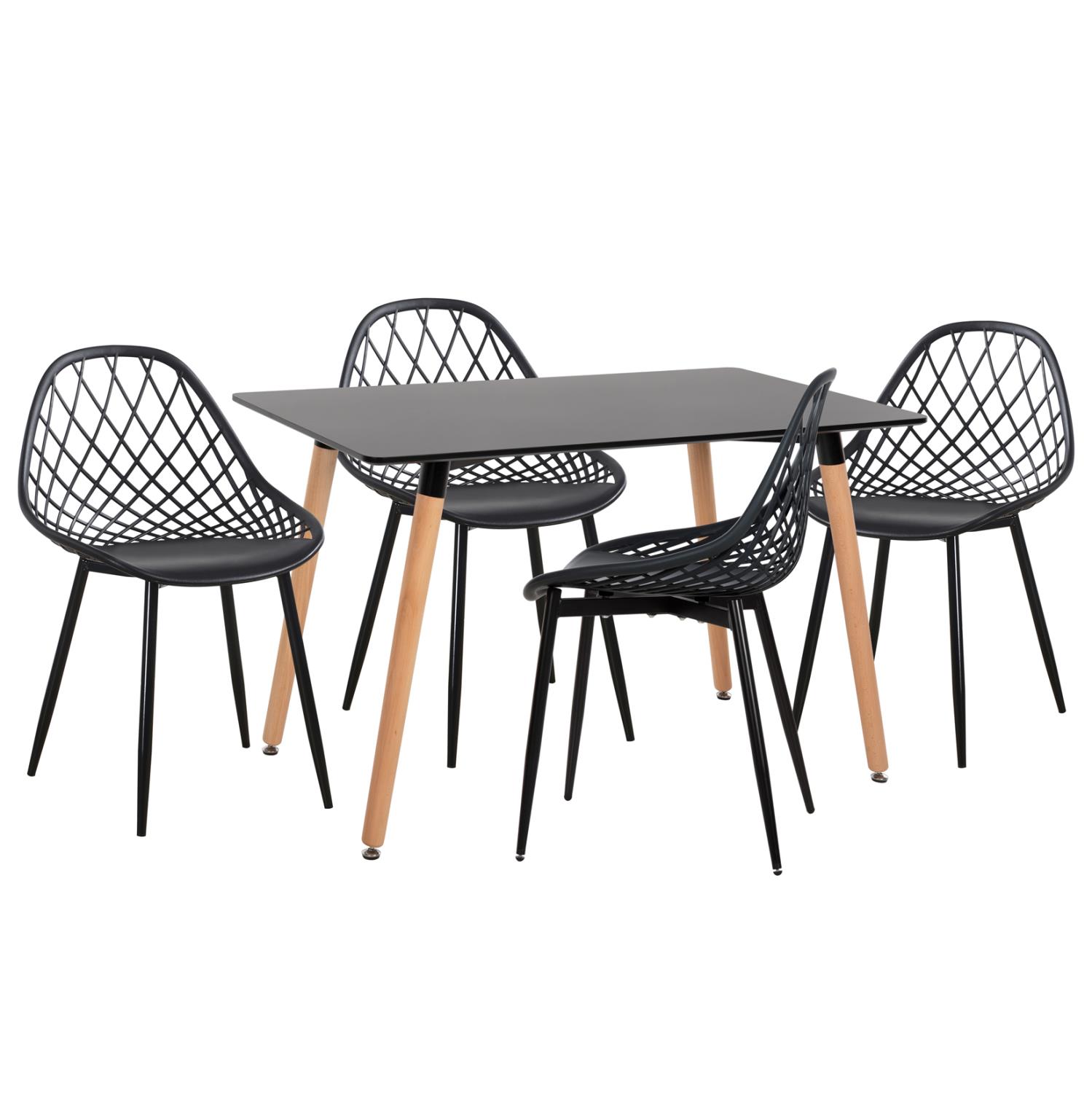Σετ τραπεζαρίας LIO C21175 5τμχ σε Μαύρο MDF TOP & Καρέκλες Πολυπροπυλενίου Σετ τραπεζαρίας LIO C21175 5τμχ σε Μαύρο MDF TOP & Καρέκλες Πολυπροπυλενίου
