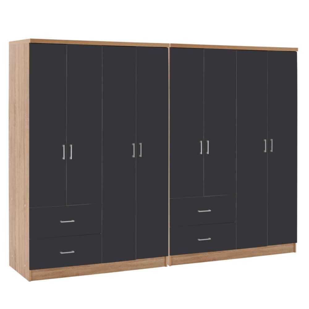 Ντουλάπα BRIANA με Οκτάφυλλη Μελαμίνη Sonama - Σκούρο Γκρί 241x42,5Χ180,5Υεκ. Ντουλάπα BRIANA με Οκτάφυλλη Μελαμίνη Sonama - Σκούρο Γκρί 241x42,5Χ180,5Υεκ.