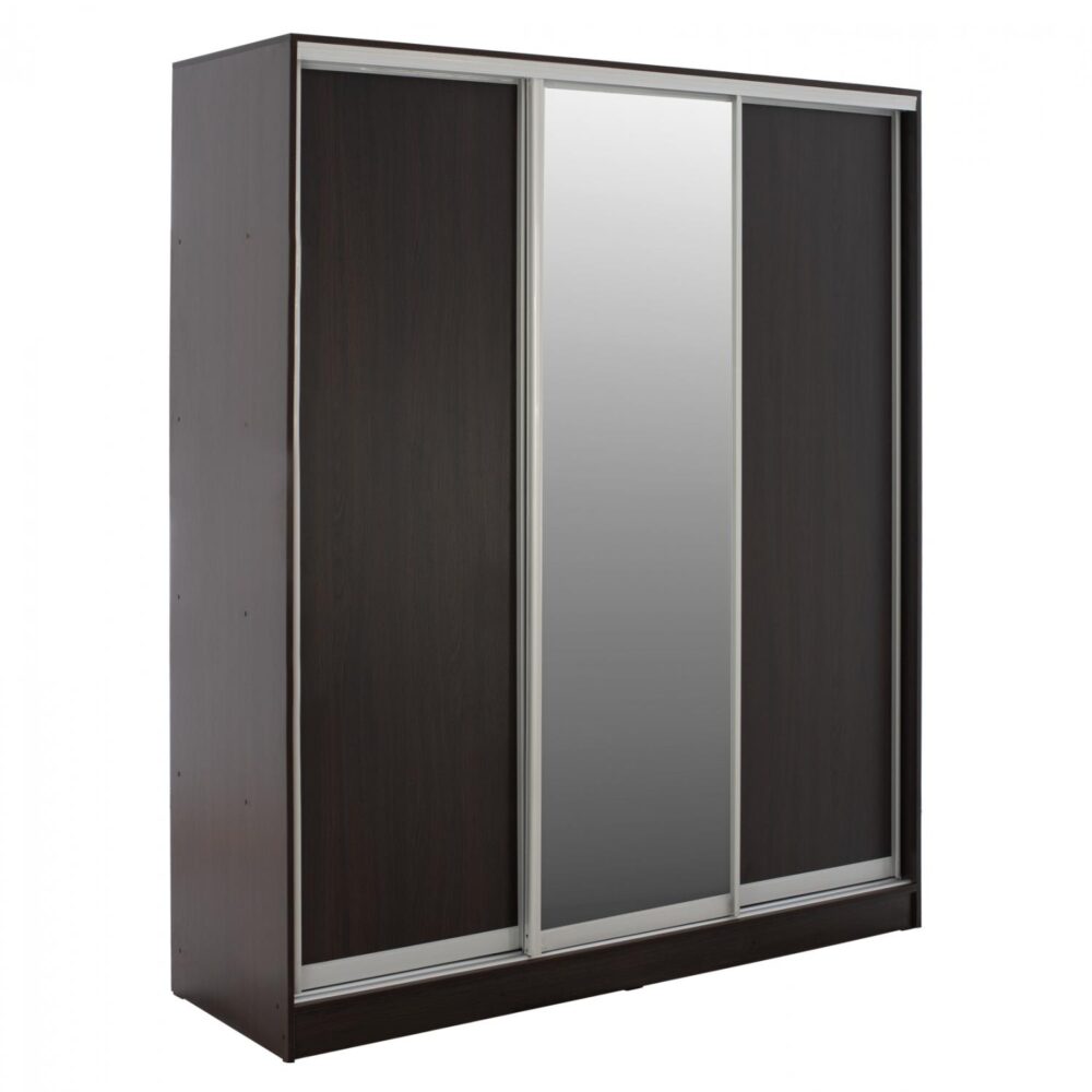 Ντουλάπα Συρόμενη ADLER Τρίφυλλη με Καθρέπτη Wenge 183x60x220Υεκ.