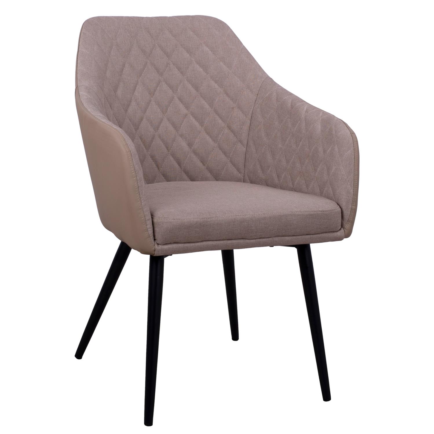 Καρέκλα-Πολυθρόνα CHARLES με Ύφασμα και PU Μπέζ 57x63x83Υεκ. Καρέκλα-Πολυθρόνα CHARLES με Ύφασμα και PU Μπέζ 57x63x83Υεκ.