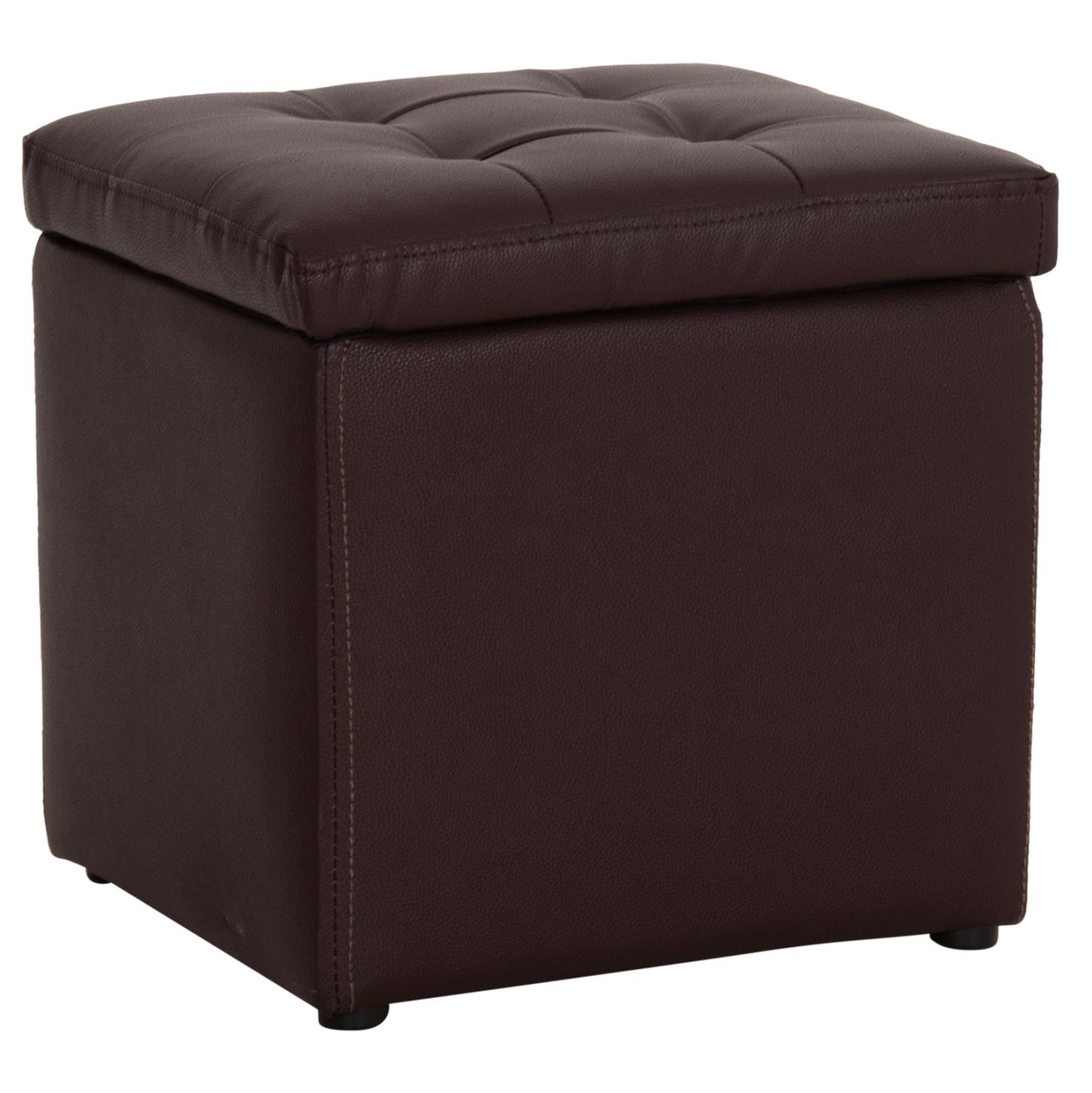 Σκαμπό CUBE με Αποθηκευτικό χώρο και PU Καφέ 36,5x36,5x36Υ εκ. Σκαμπό CUBE με Αποθηκευτικό χώρο και PU Καφέ 36,5x36,5x36Υ εκ.