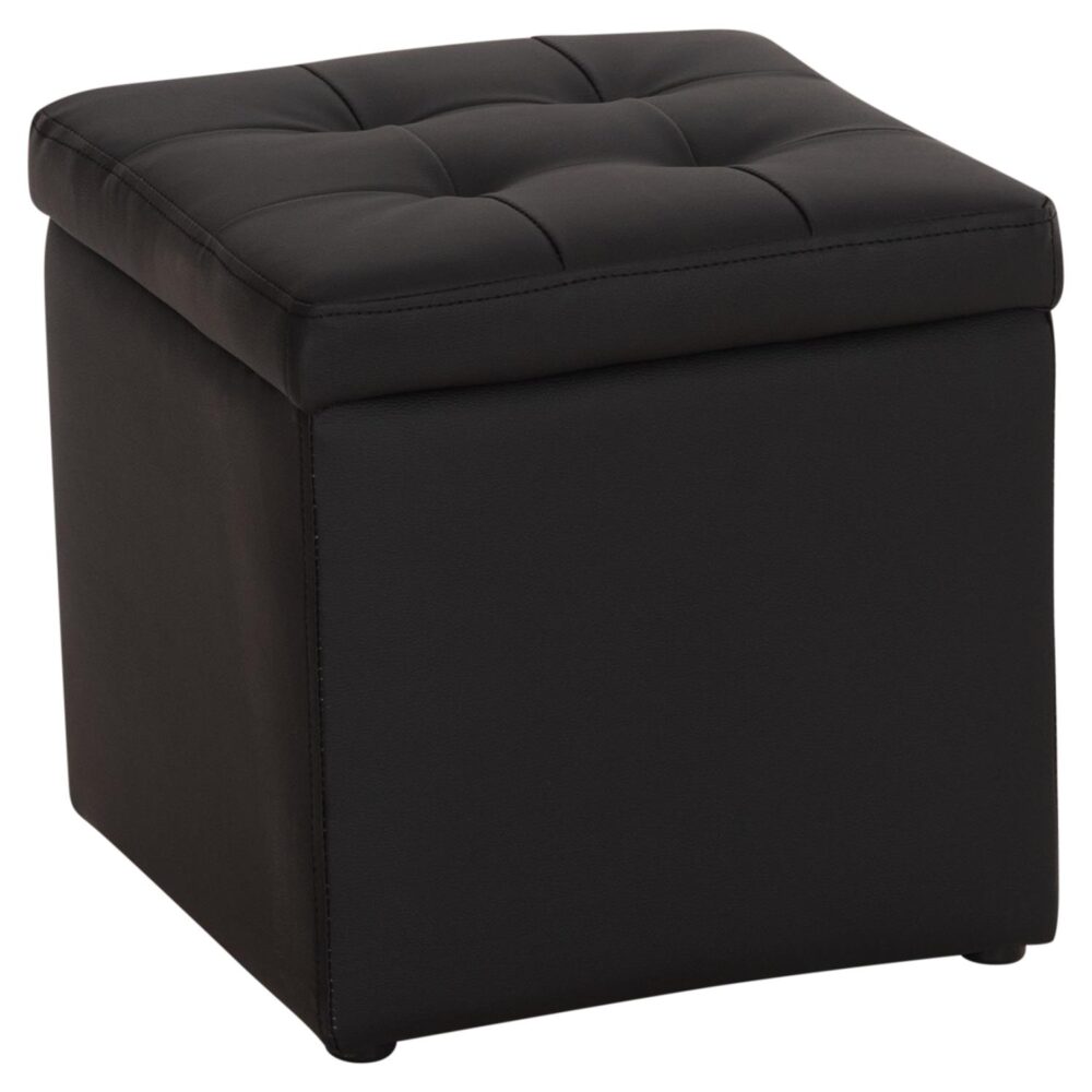 Σκαμπό CUBE με Αποθηκευτικό χώρο και PU Μαύρο 36,5x36,5x36Υ εκ. Σκαμπό CUBE με Αποθηκευτικό χώρο και PU Μαύρο 36,5x36,5x36Υ εκ.