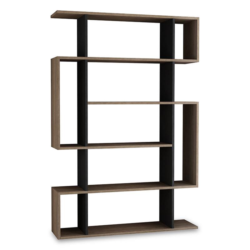 Βιβλιοθήκη MITO σε χρώμα φυσικό-ανθρακί 108,5x25,5x161εκ Βιβλιοθήκη MITO σε χρώμα φυσικό-ανθρακί 108,5x25,5x161εκ