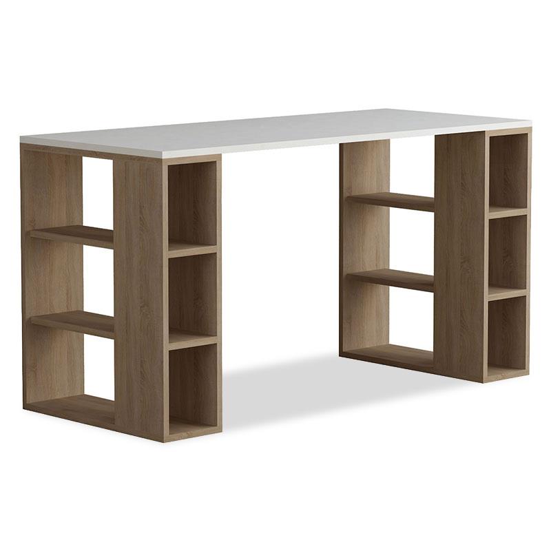 Γραφείο Colmar χρώμα λευκό -σκούρο φυσικό 140x60x75εκ Γραφείο Colmar χρώμα λευκό -σκούρο φυσικό 140x60x75εκ