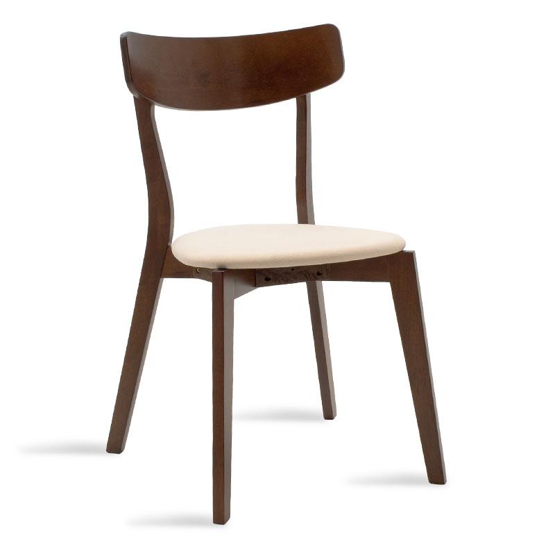 Καρέκλα Toto μπεζ ύφασμα-rubberwood καρυδί πόδι Καρέκλα Toto μπεζ ύφασμα-rubberwood καρυδί πόδι