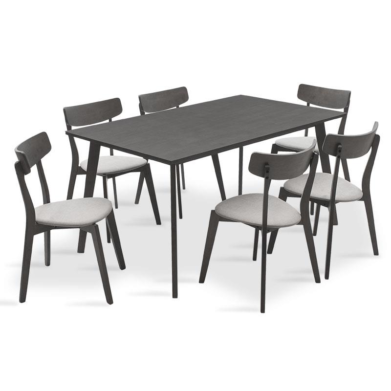 Tραπεζαρία Benson - Toto σετ 7τμχ rustic grey - ύφασμα γκρι 150x90x75εκ Tραπεζαρία Benson - Toto σετ 7τμχ rustic grey - ύφασμα γκρι 150x90x75εκ