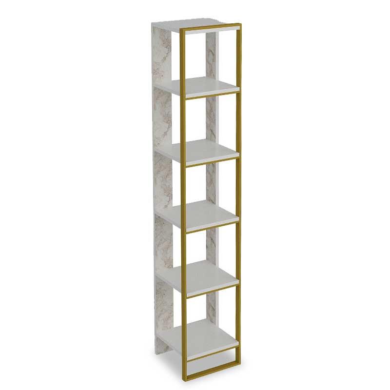 Βιβλιοθήκη Marble χρώμα λευκό μαρμάρου-χρυσό 32x31,5x178,5εκ Βιβλιοθήκη Marble χρώμα λευκό μαρμάρου-χρυσό 32x31,5x178,5εκ
