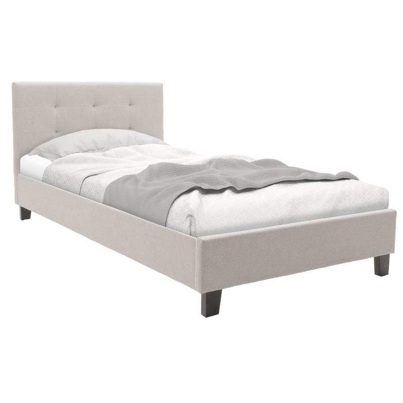 Κρεβάτι Mago μονό ύφασμα εκρού 100x200εκ