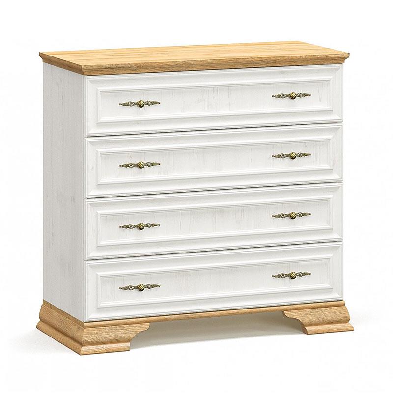 Συρταριέρα Jaden 4ων συρταριών golden oak-λευκό antique 93,5x39x88,5εκ Συρταριέρα Jaden 4ων συρταριών golden oak-λευκό antique 93,5x39x88,5εκ
