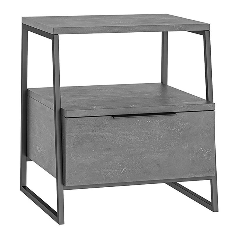 Κομοδίνο Johana μαύρο-γκρι antique 45x40x50εκ Κομοδίνο Johana μαύρο-γκρι antique 45x40x50εκ