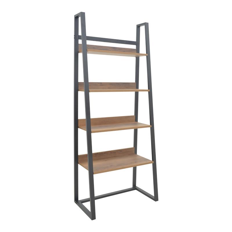 Βιβλιοθήκη Ryder καρυδί-μαύρο 75x36x185εκ Βιβλιοθήκη Ryder καρυδί-μαύρο 75x36x185εκ