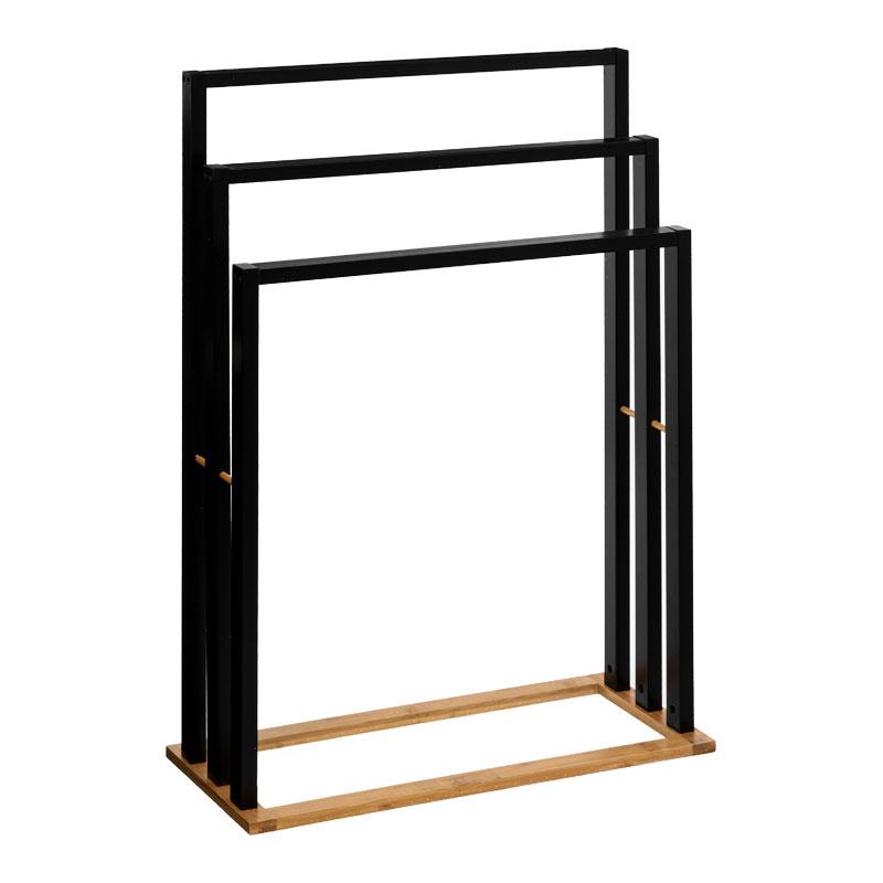 Κρεμάστρα επιδαπέδια Tower MDF-μπαμπού μαύρο-φυσικό 55x24x82εκ Κρεμάστρα επιδαπέδια Tower MDF-μπαμπού μαύρο-φυσικό 55x24x82εκ