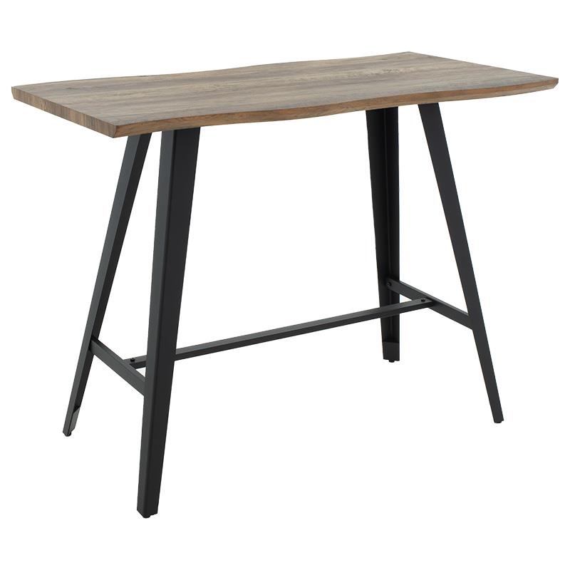 Tραπέζι μπαρ Fortitude MDF καρυδί - πόδι μαύρο 140x70x103.5εκ Tραπέζι μπαρ Fortitude MDF καρυδί - πόδι μαύρο 140x70x103.5εκ