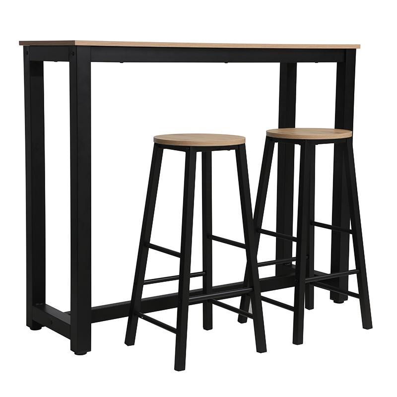 Σετ τραπέζι μπαρ Marle 3τμχ sonoma-μαύρο πόδι 120x40x100εκ Σετ τραπέζι μπαρ Marle 3τμχ sonoma-μαύρο πόδι 120x40x100εκ