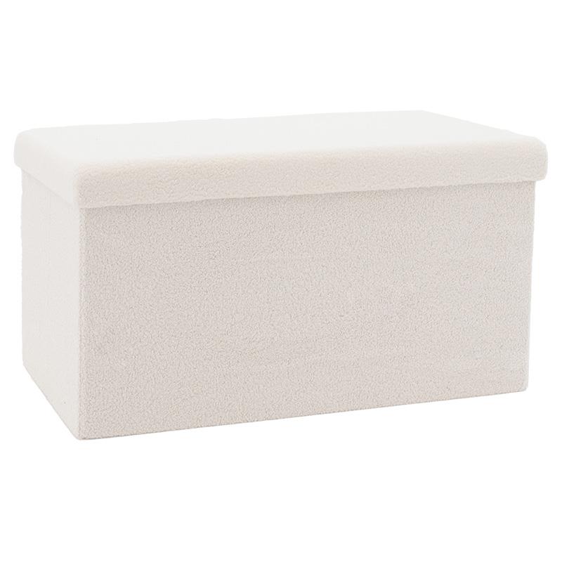 Σκαμπό-μπαούλο Forward ύφασμα μπουκλέ ivory 76.5x38x37.5εκ Σκαμπό-μπαούλο Forward ύφασμα μπουκλέ ivory 76.5x38x37.5εκ