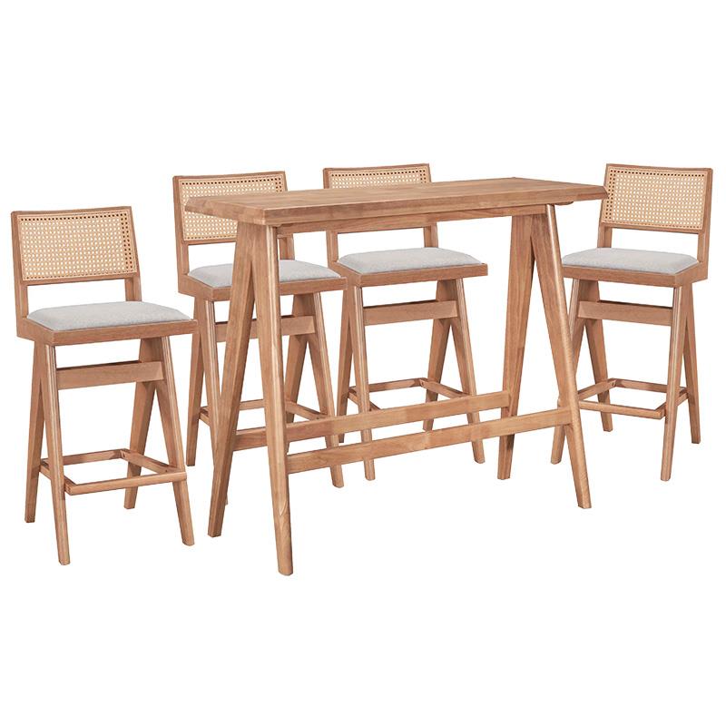 Τραπεζαρία μπαρ Winslow σετ 5τεμ ξύλο rubberwood ανοιχτό καρυδί 120x45x100εκ Τραπεζαρία μπαρ Winslow σετ 5τεμ ξύλο rubberwood ανοιχτό καρυδί 120x45x100εκ