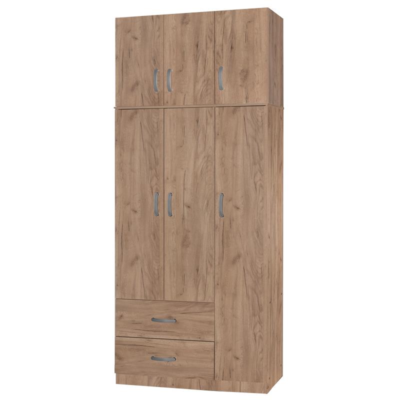 Ντουλάπα τρίφυλλη και πατάρι Zelia φυσικό 90x42x240εκ. Ντουλάπα τρίφυλλη και πατάρι Zelia φυσικό 90x42x240εκ.