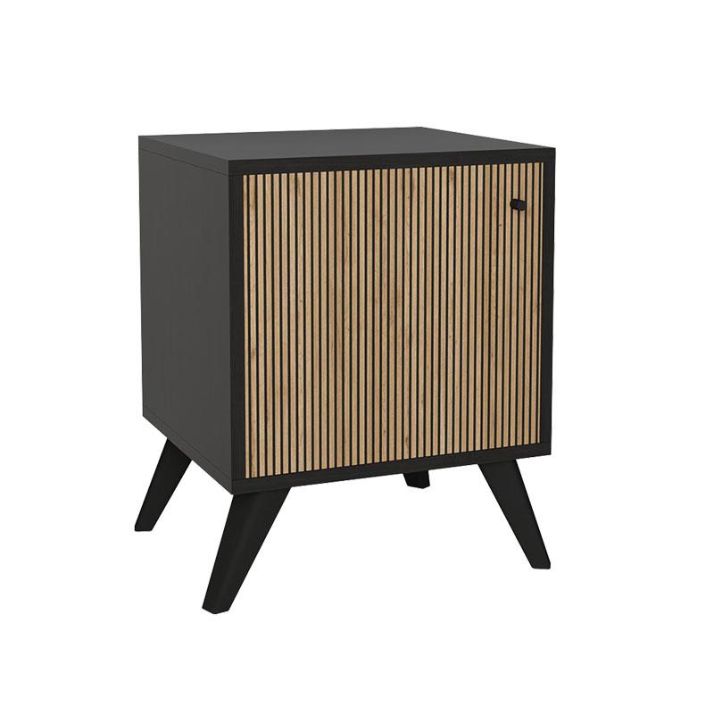 Κομοδίνο Flipter μελαμίνης oak-μαύρο 40x40x55εκ Κομοδίνο Flipter μελαμίνης oak-μαύρο 40x40x55εκ